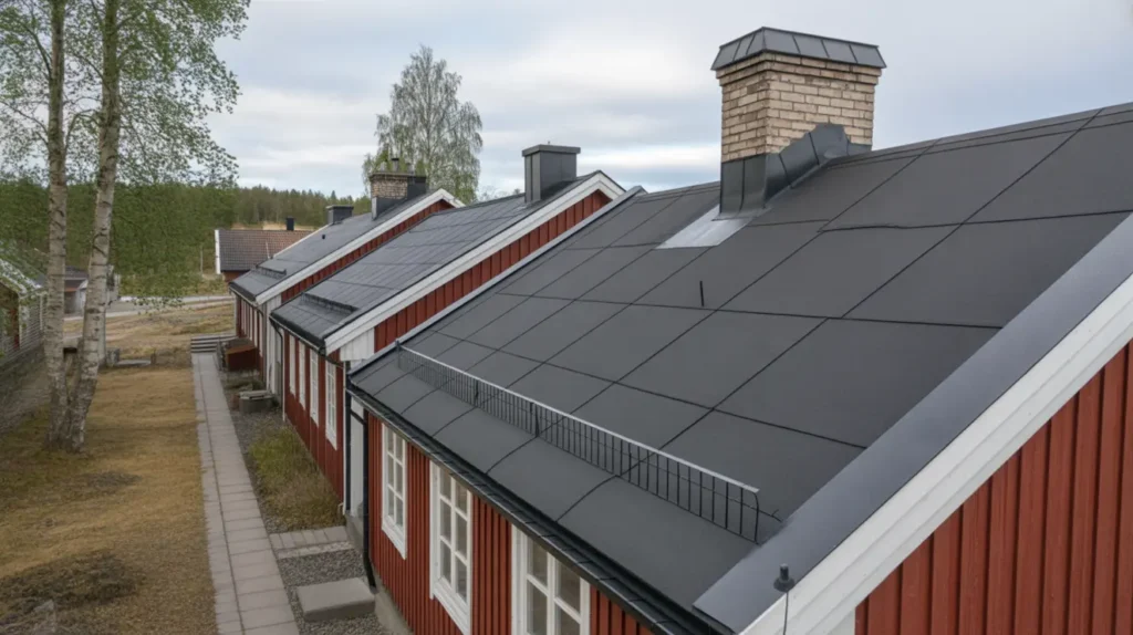 byte av takpapp och pl tbeslag p radhus i lidhem norrland