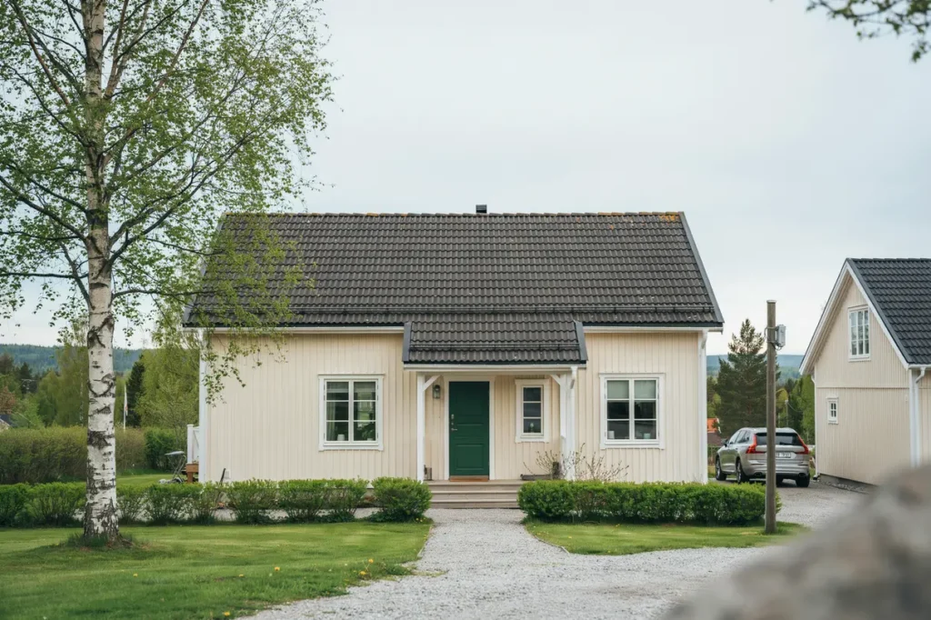 takreng ring av betongpannor p villa i s tra norrland